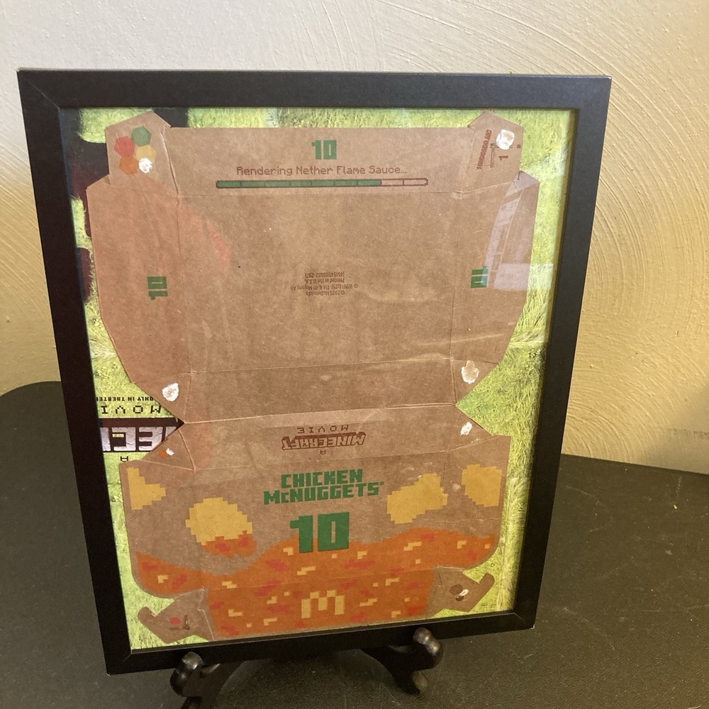 McDonalds Minecraft Movie Nugget Box Framed Collage Happy Meal Nether Flame Sauc